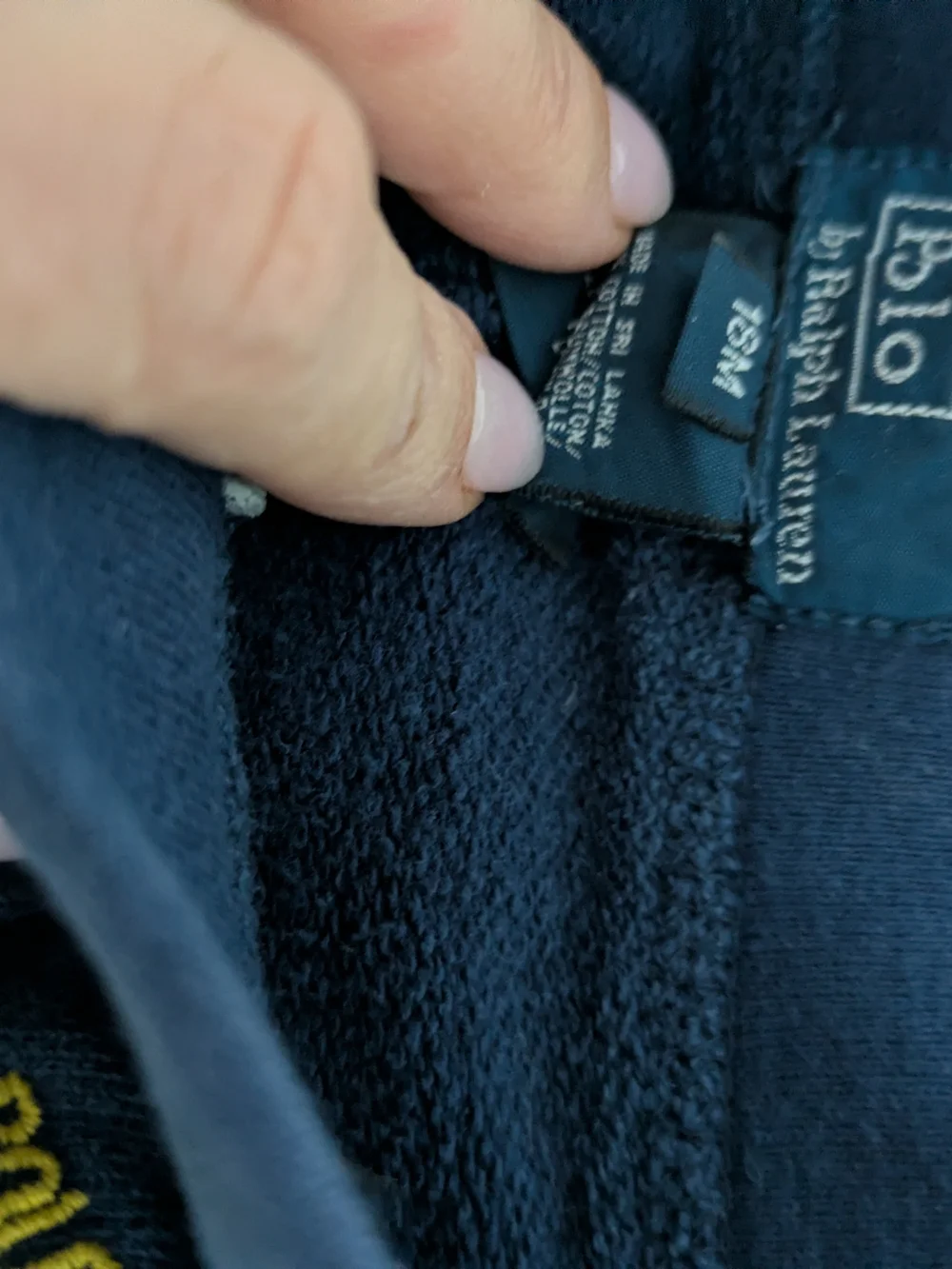 Ralph Lauren Navy Sweatpants with Yellow Polo Crest